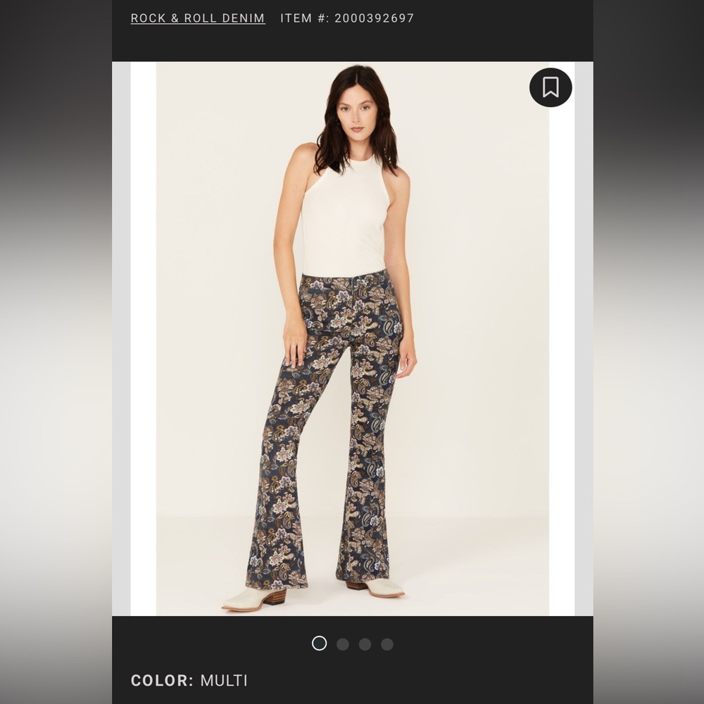 Rock & Roll Denim Women's Floral Boot Cut Pants - Multi